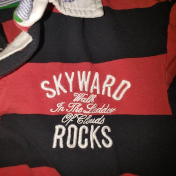 Zara Men's Striped Polo w/ Layered Collar and Patches. Very Cute. Small (S) - Picture 3 of 5